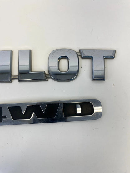 2003-2008 03-08 HONDA PILOT 4WD REAR TRUNK LID EMBLEM LOGO BADGE CHROME OEM