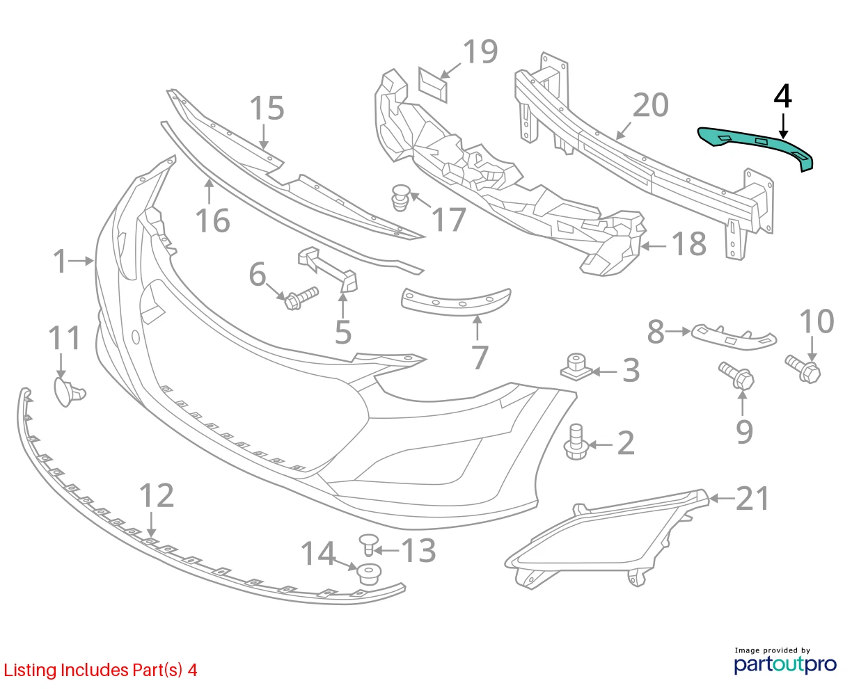 13-17 HYUNDAI ELANTRA GT FRONT LEFT SIDE BUMPER COVER UPPER RETAINER BRACKET OEM