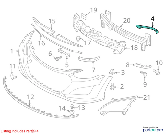 13-17 HYUNDAI ELANTRA GT FRONT LEFT SIDE BUMPER COVER UPPER RETAINER BRACKET OEM