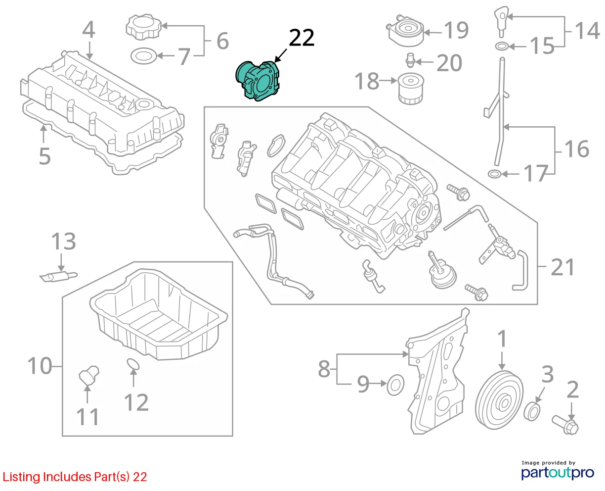 10-13 HYUNDAI TUCSON 10-12 SANTA FE 06-10 SONATA 2.4L THROTTLE BODY 35100-25400