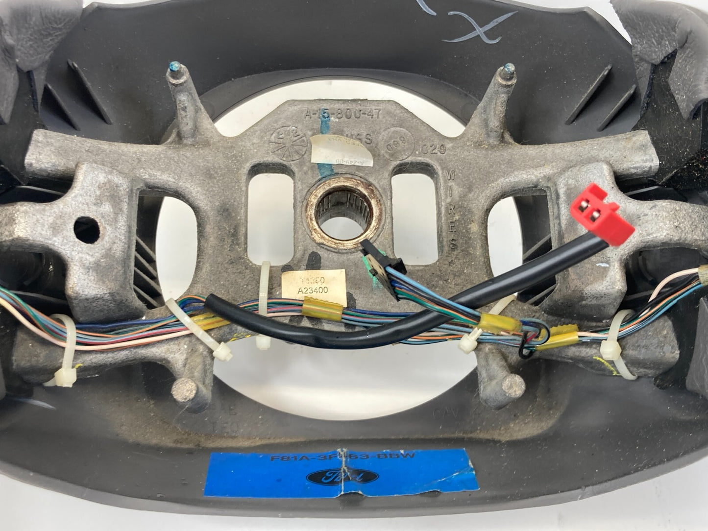 1997-2003 Ford F-150 F150 Steering Wheel Leather Black F81A-3F563-BBW