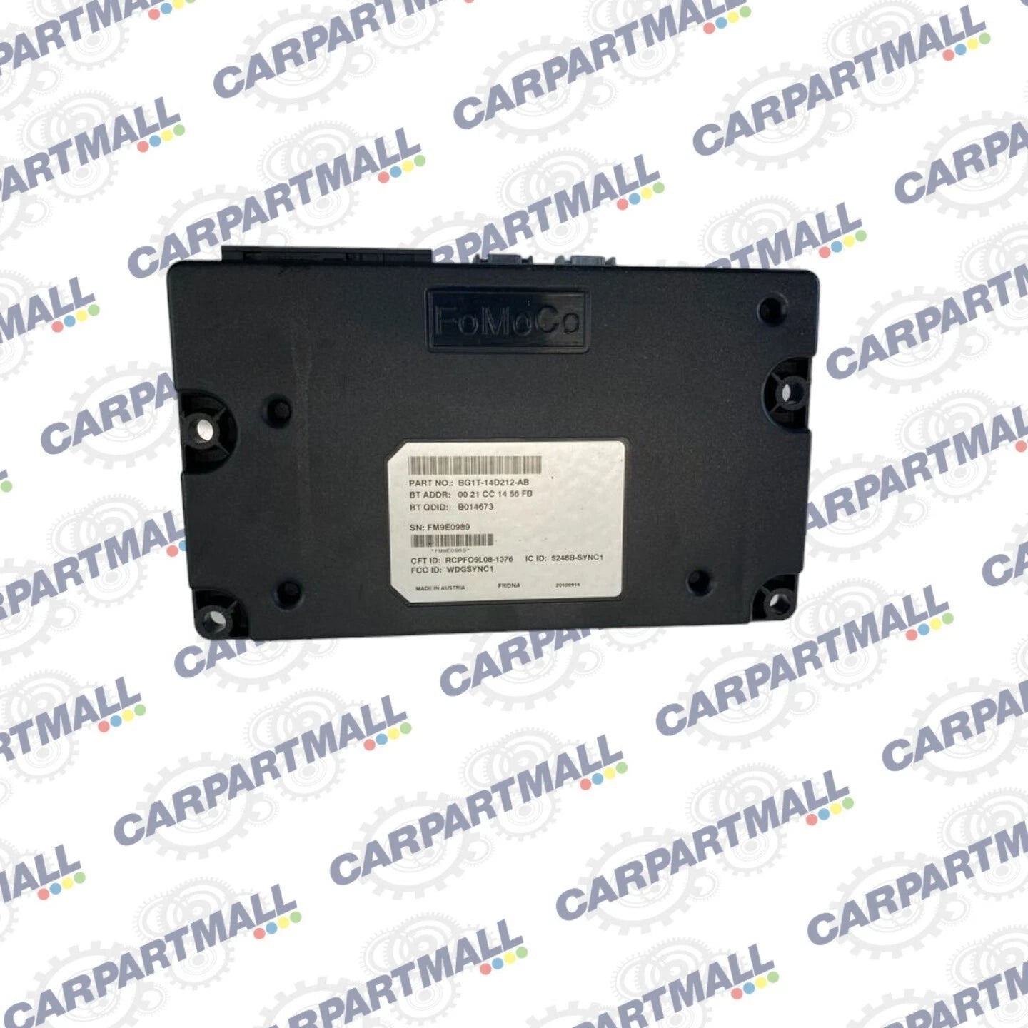 2008-2011 FORD FOCUS SYNC COMMUNICATION CONTROL MODULE COMPUTER UNIT BG1T-14D212