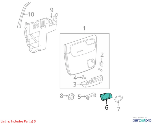 2002-2009 CHEVROLET TRAILBLAZER REAR LEFT SIDE INTERIOR DOOR HANDLE 15214506 OEM