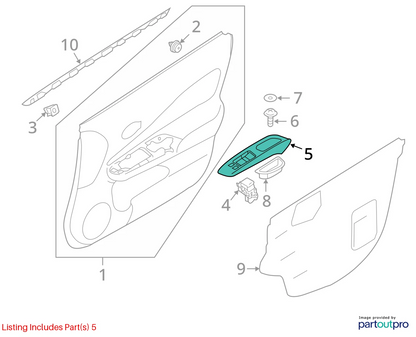 2012-2019 NISSAN VERSA SEDAN FRONT RIGHT SIDE DOOR POWER WINDOW CONTROL SWITCH