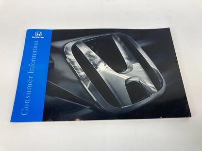 06 HONDA ACCORD SEDAN OWNERS OWNER'S MANUAL WARRANTIES CONSUMER INFORMATION OEM
