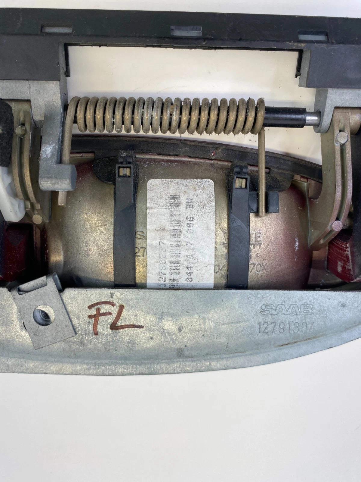 03-07 Saab 9-3 Front Left Exterior Door Handle Assy 294 Chili Red 12791304 OEM