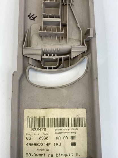 00 01 AUDI A6 QUATTRO FRONT RIGHT UPPER B PILLAR CENTER COVER TRIM 4B0867244F