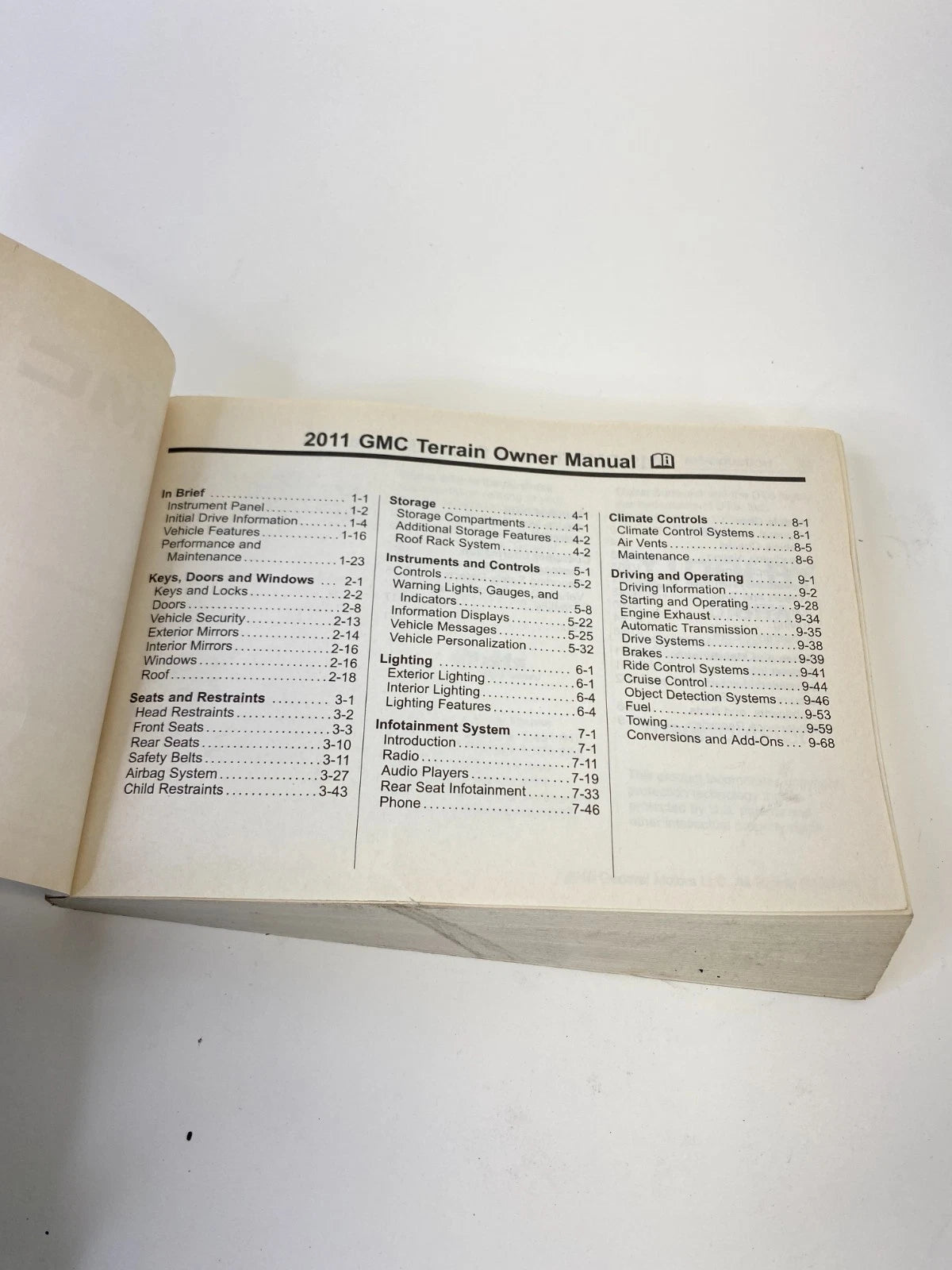 2011 11 GMC TERRAIN OWNERS MANUAL GUIDE BOOK OEM