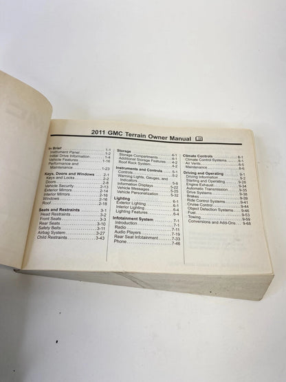 2011 11 GMC TERRAIN OWNERS MANUAL GUIDE BOOK OEM