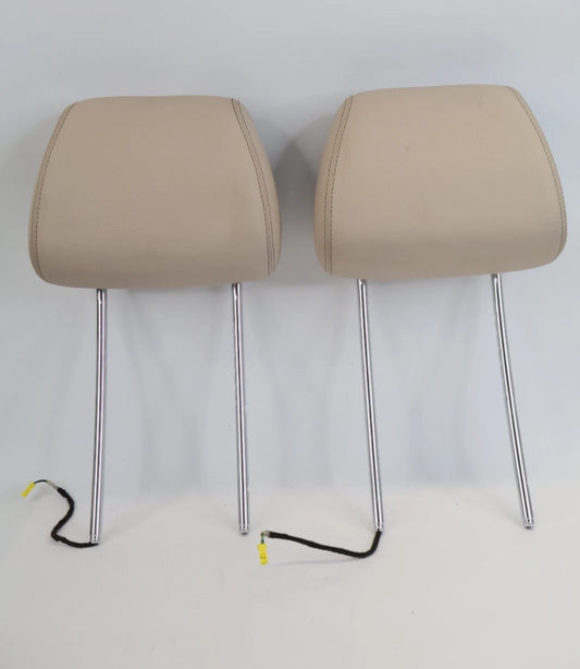 14-16 MERCEDES-BENZ E350 E250 FRONT LEFT & RIGHT SEAT HEADREST HEAD REST BEIGE