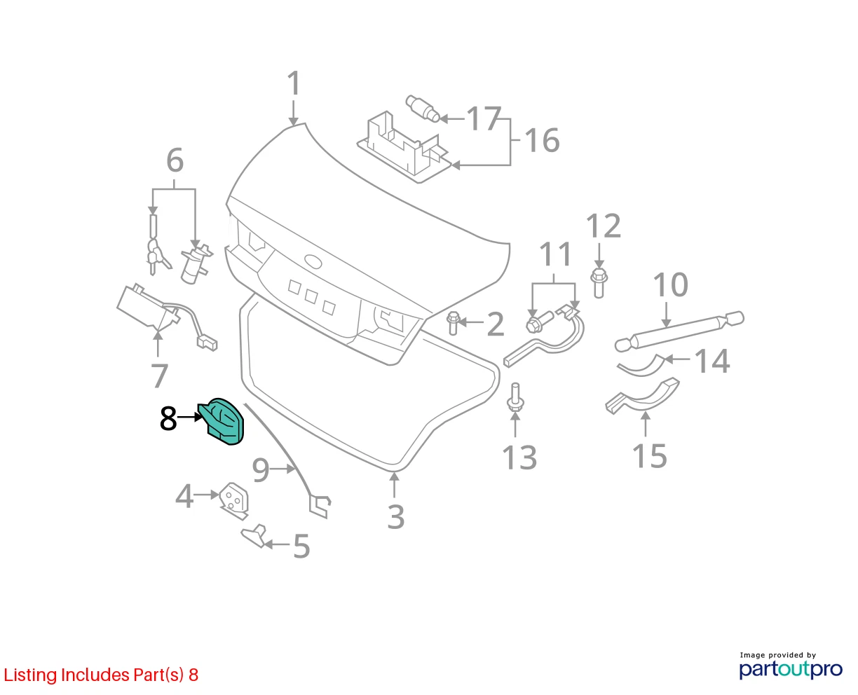 02-05 HYUNDAI SONATA REAR TRUNK INTERIOR EMERGENCY RELEASE HANDLE 812212D000 OEM