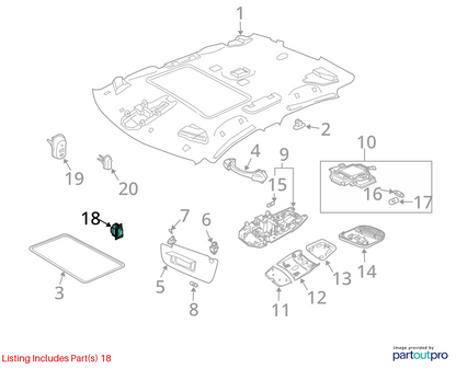 2005-2011 SAAB 9-3 93 SEDAN ROOF SUN ROOF SUNROOF CONTROL SWITCH BUTTON 12804103