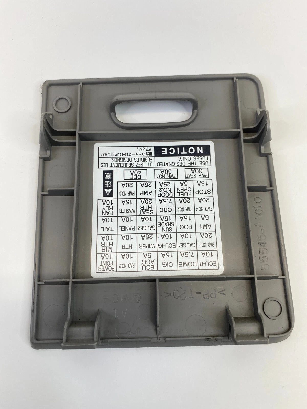 2002 03 04 05 2006 TOYOTA CAMRY DASH PANEL FUSE BOX COVER TRIM LID 55545-AA010