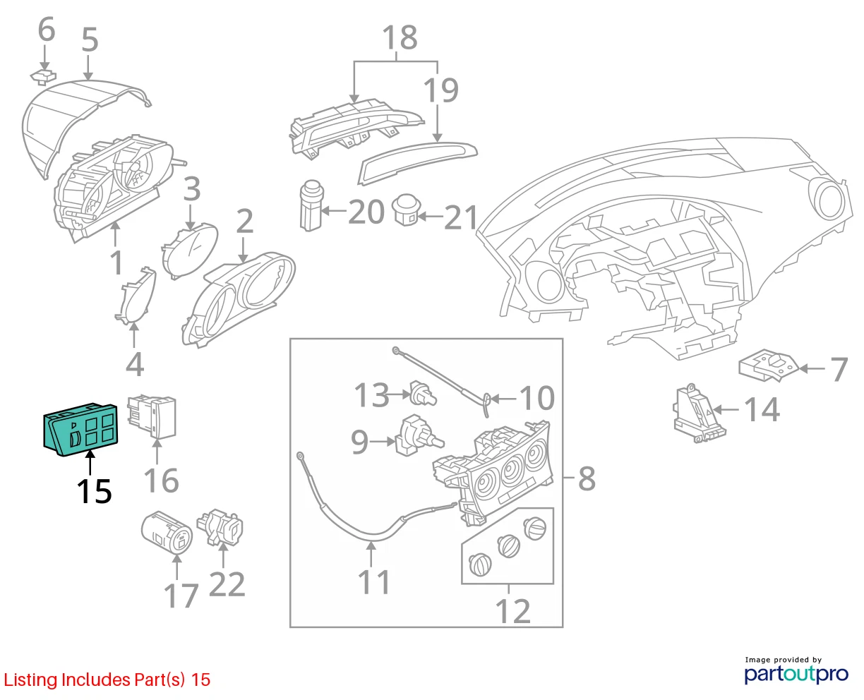 2010 2011 MAZDA3 MAZDA 3 FRONT LEFT DASHBOARD DSC OFF TRACTION CONTROL SWITCH