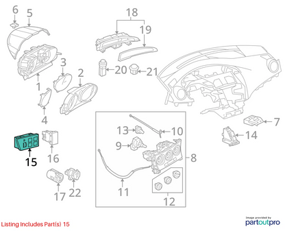 2010 2011 MAZDA3 MAZDA 3 FRONT LEFT DASHBOARD DSC OFF TRACTION CONTROL SWITCH