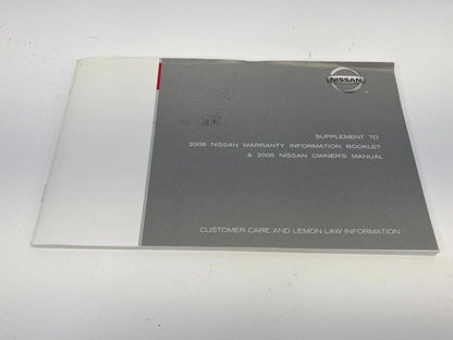 2006 NISSAN XTERRA SE SUV OWNERS MANUAL GUIDE INFOMATION BOOK OEM
