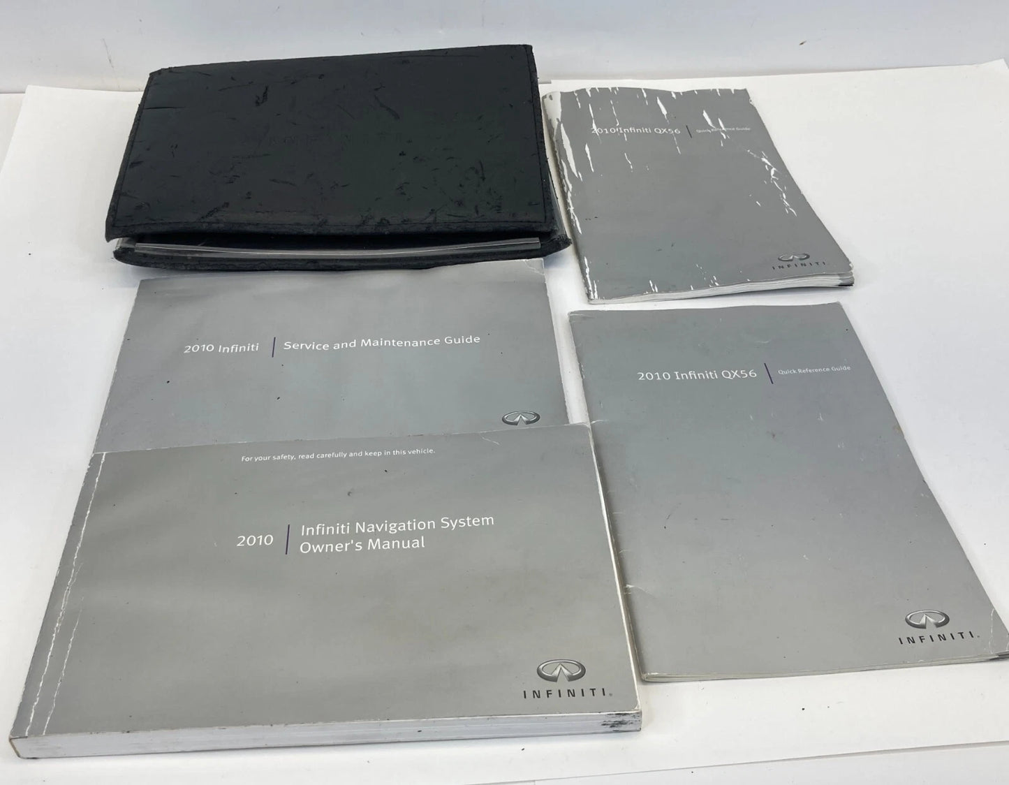 2010 INFINITI QX56 OWNERS MANUAL SET NAVIGATION SERVICE WARRANTY W/ CASE OEM