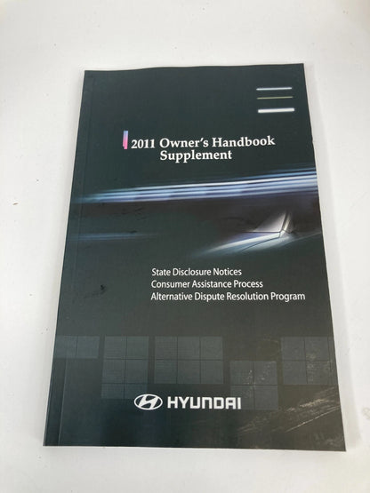 2011 HYUNDAI SONATA OWNER'S MANUAL GUIDE HANDBOOK WARRANTY INFO SET W/ CASE