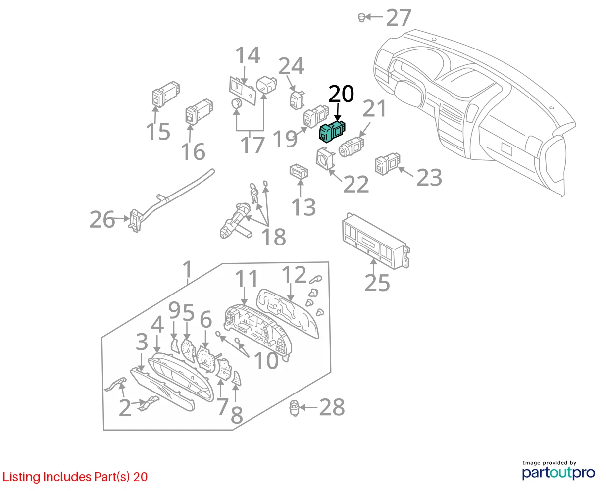 03-06 KIA SORENTO REAR WINDOW DEFROSTER CONTROL SWITCH BUTTON 93710-3E000 OEM