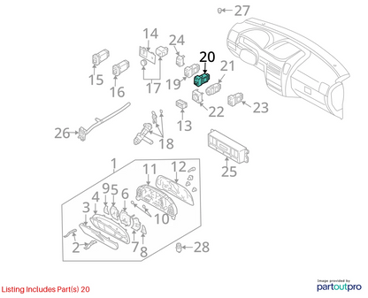 03-06 KIA SORENTO REAR WINDOW DEFROSTER CONTROL SWITCH BUTTON 93710-3E000 OEM