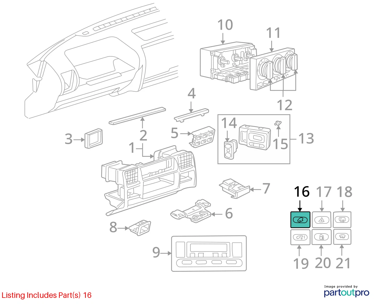 2003 2004 LAND ROVER DISCOVERY HILL DESCENT CONTROL SWITCH BUTTON YUG000740PUY