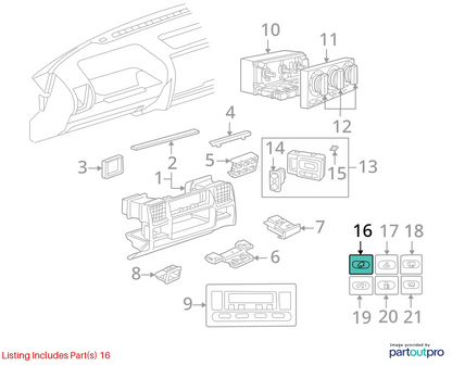 2003 2004 LAND ROVER DISCOVERY HILL DESCENT CONTROL SWITCH BUTTON YUG000740PUY