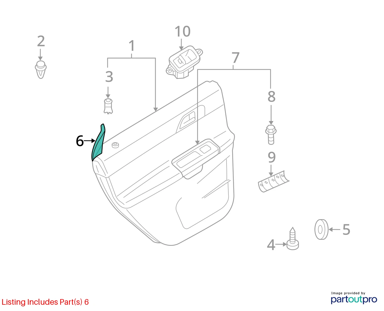 2004-2011 VOLVO S40 REAR RIGHT DOOR INTERIOR CORNER PANEL COVER 30716364 OEM