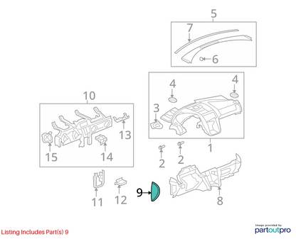 07-10 SATURN OUTLOOK DRIVER SIDE INSTRUMENT PANEL COMPARTMENT ACCESS HOLE COVER