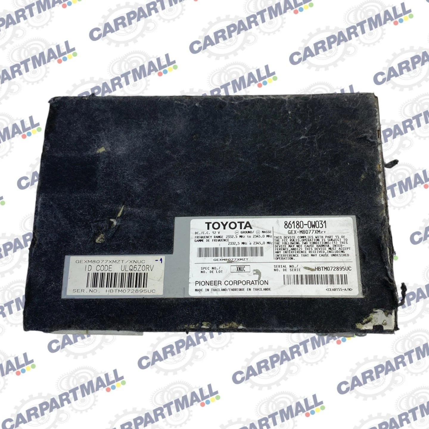 07-09 LEXUS GS350 AUDIO EQUIPMENT SATELLITE RADIO RECEIVER MODULE 86180-0W031