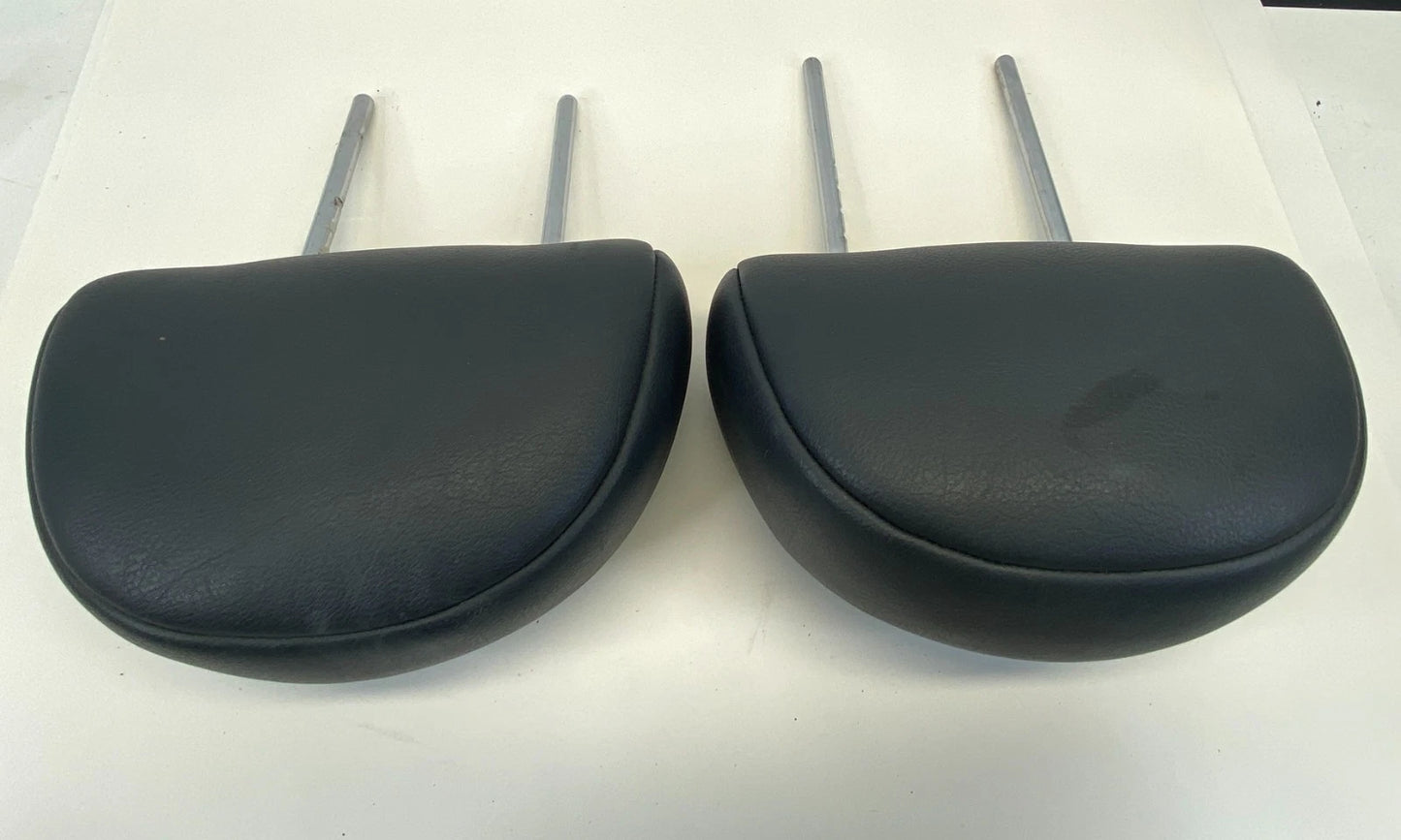 02-06 MINI COOPER FRONT LEFT & RIGHT SEAT HEADREST HEAD REST LEATHER BLACK OEM