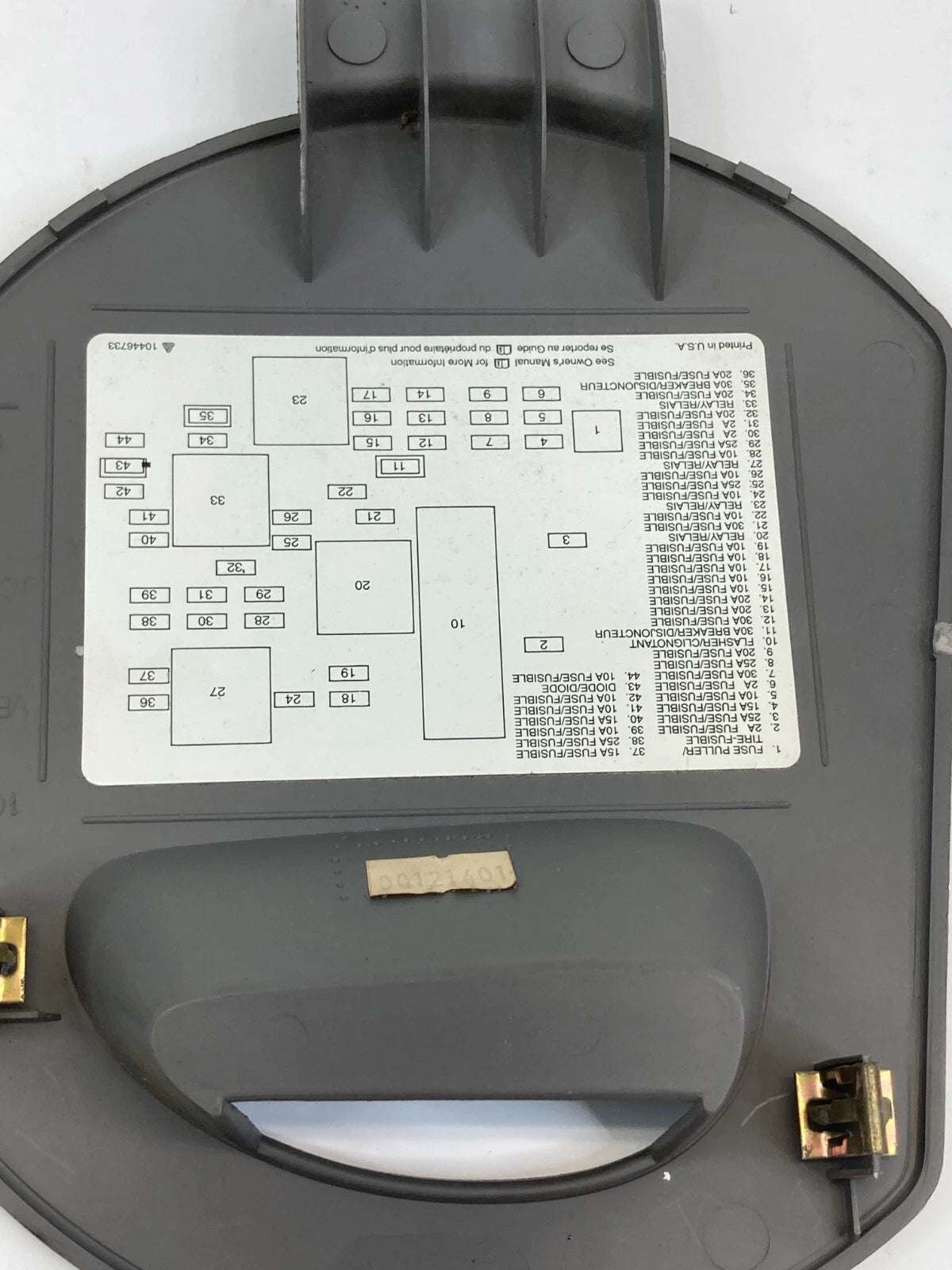 01-05 PONTIAC AZTEK RIGHT SIDE CENTER CONSOLE FUSE PANEL ACCESS COVER 10423046