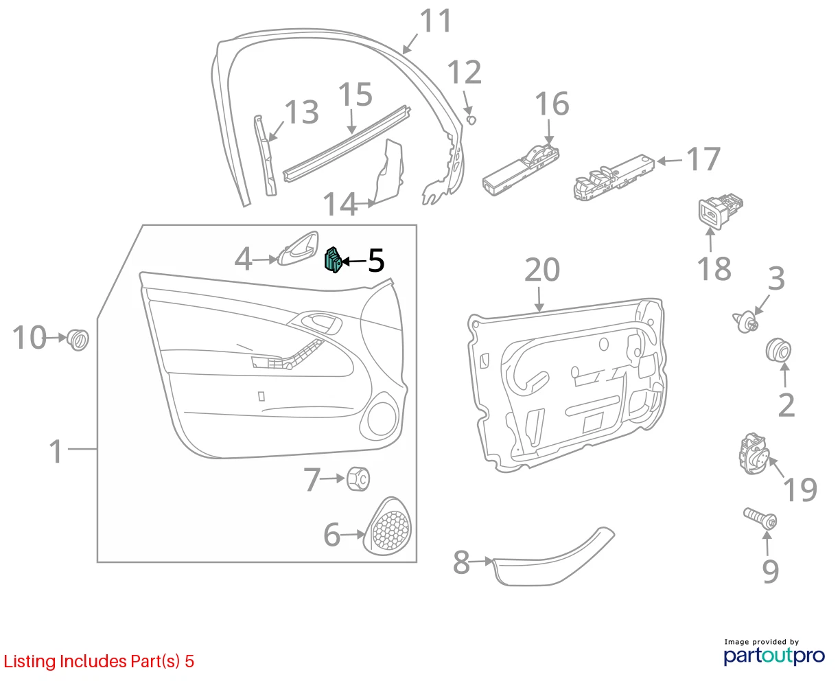 2003-2011 SAAB 9-3 FRONT LEFT DRIVER SIDE DOOR LOCK CONTROL SWITCH 12786136