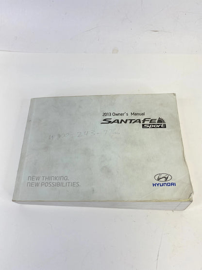 2013 HYUNDAI SANTA FE SPORT OWNER'S GUIDE MANUAL BOOK INFORMATION SET W/ CASE