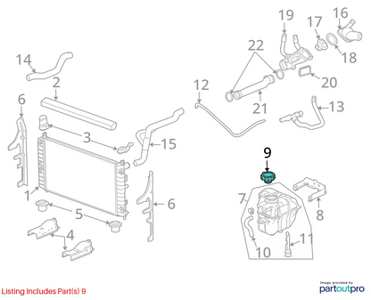 2005-2010 PONTIAC G6 2.4L L4 RADIATOR COOLANT RESERVOIR COVER FLUID CAP OEM
