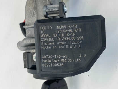 2008-2012 HONDA ACCORD SEDAN IGNITION SWITCH LOCK CYLINDER W/ KEY & IMMOBILIZER