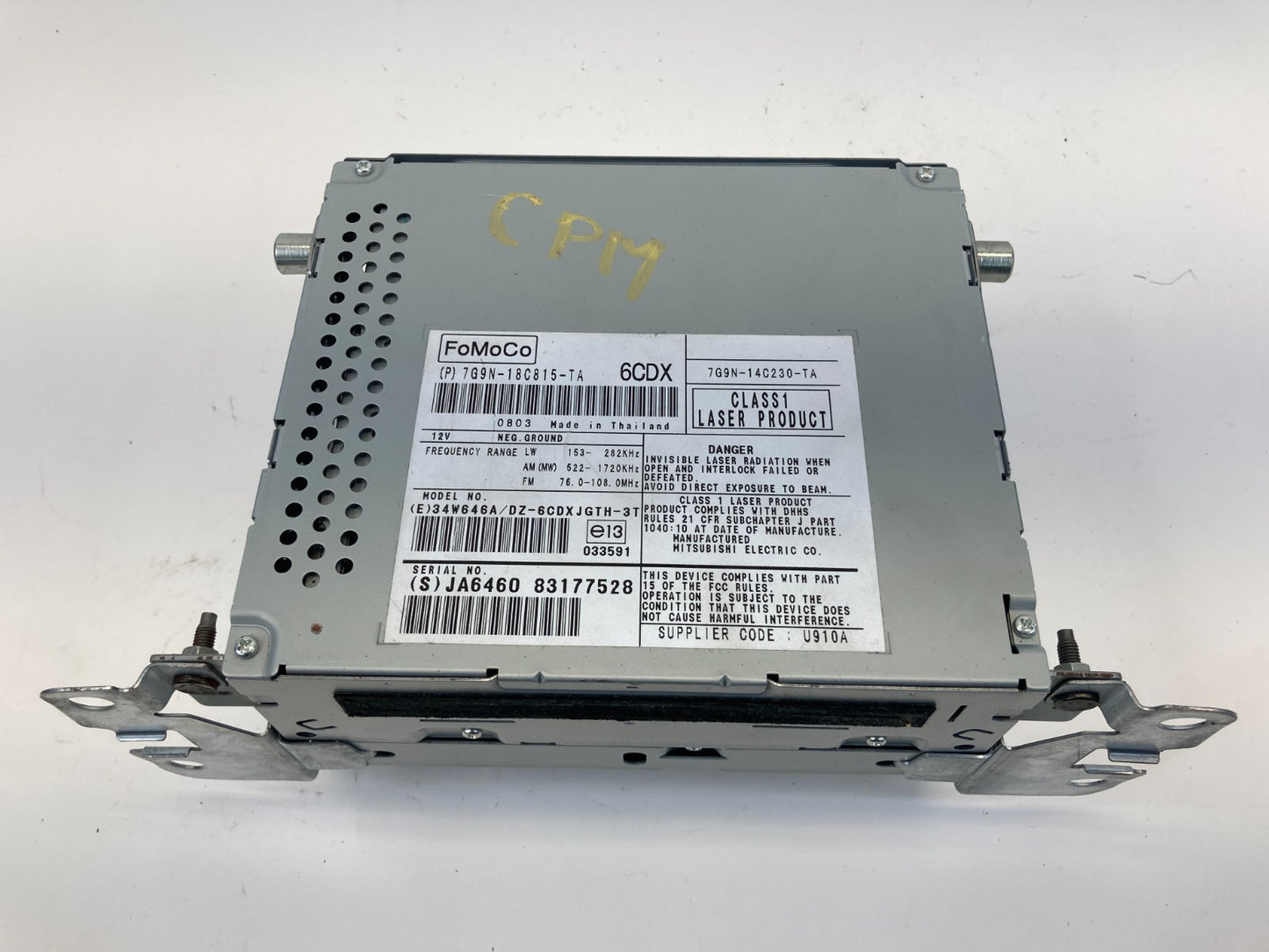 2009-2011 Jaguar XF Radio AM/FM Stereo 6 Disc CD Player Receiver 7G9N-18C815-TA