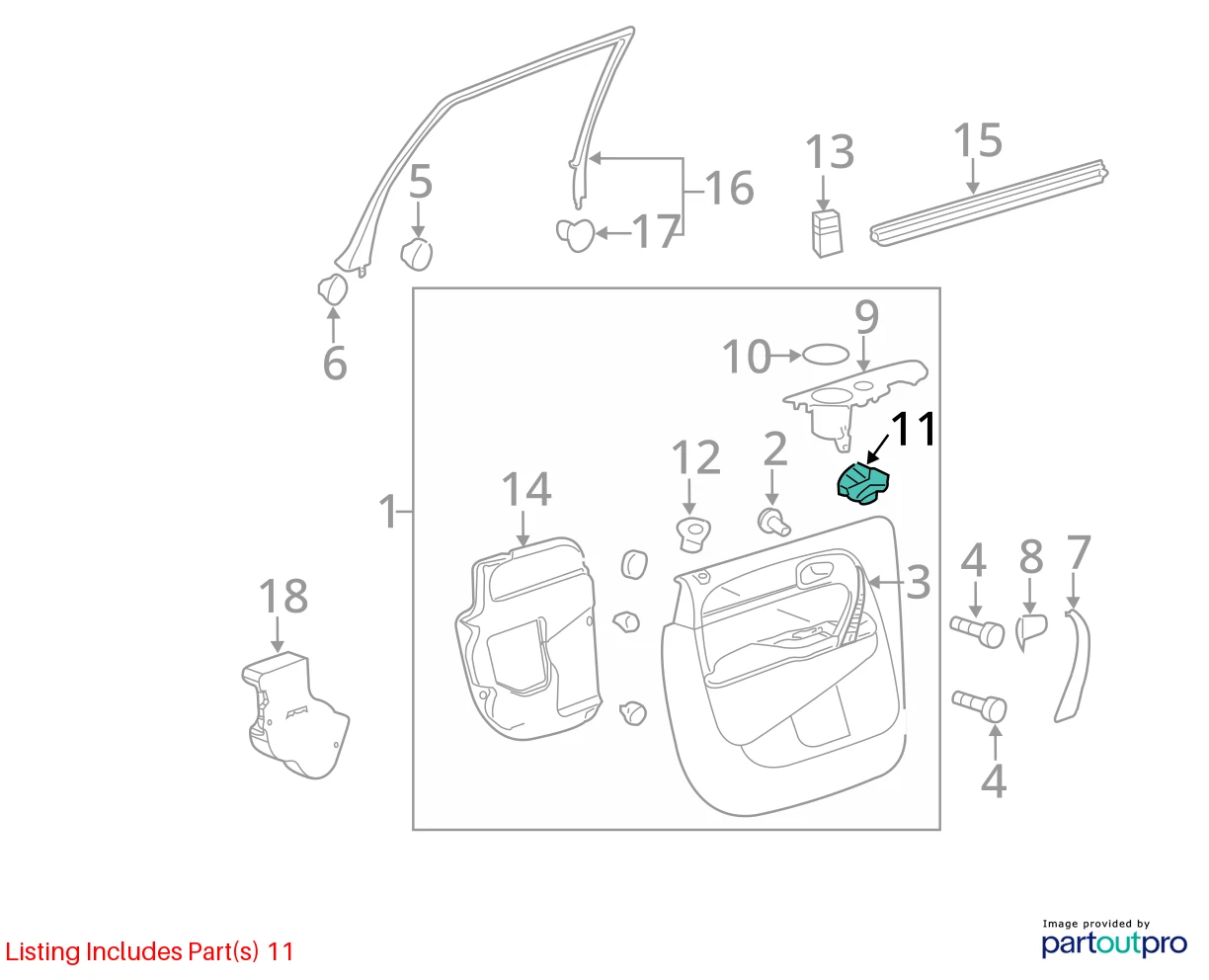 2008-2017 BUICK ENCLAVE REAR LEFT DOOR POWER WINDOW CONTROL SWITCH 22895546 OEM