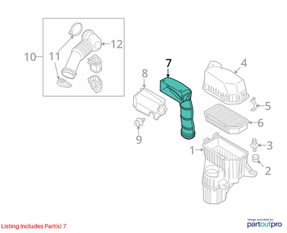 2010-2011 KIA SOUL AIR CLEANER INTAKE INLET HOSE TUBE DUCT PIPE 28210-2K000 OEM