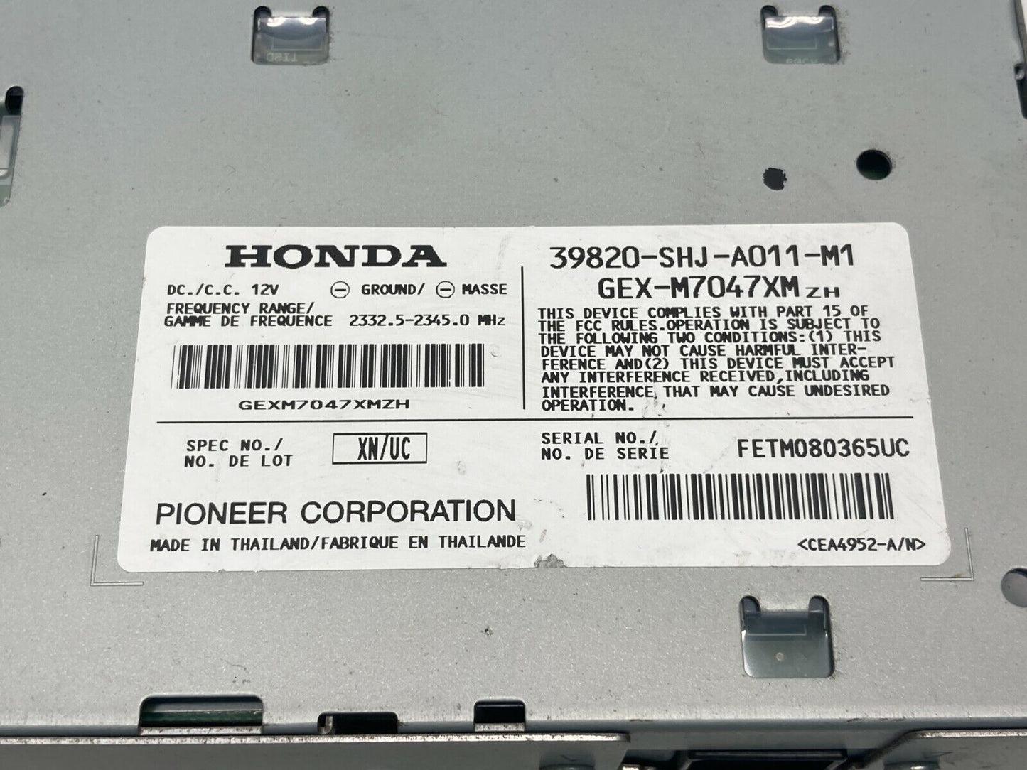 2005 2006 2007 Honda Odyssey Satellite Receiver Control Module 39820SHJA011 OEM