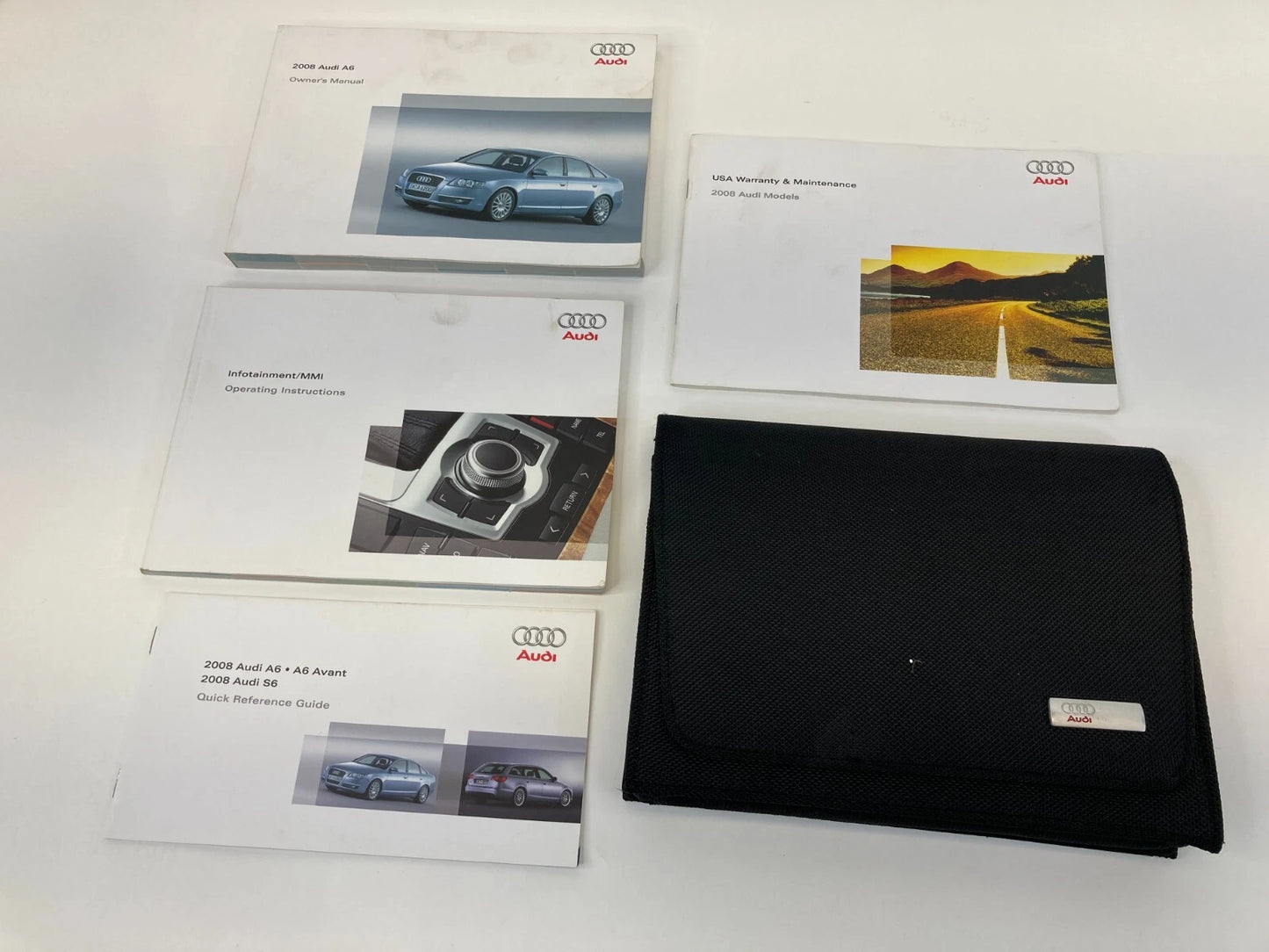 2008 AUDI A6 OWNERS MANUAL QUICK REFERENCE GUIDE BOOK SET W/ CASE OEM