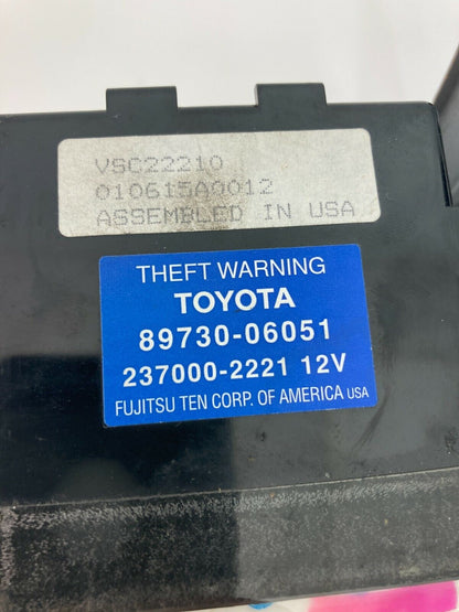 2000-2003 Toyota Solara Anti Theft Warning Locking Control Module 89730-06051