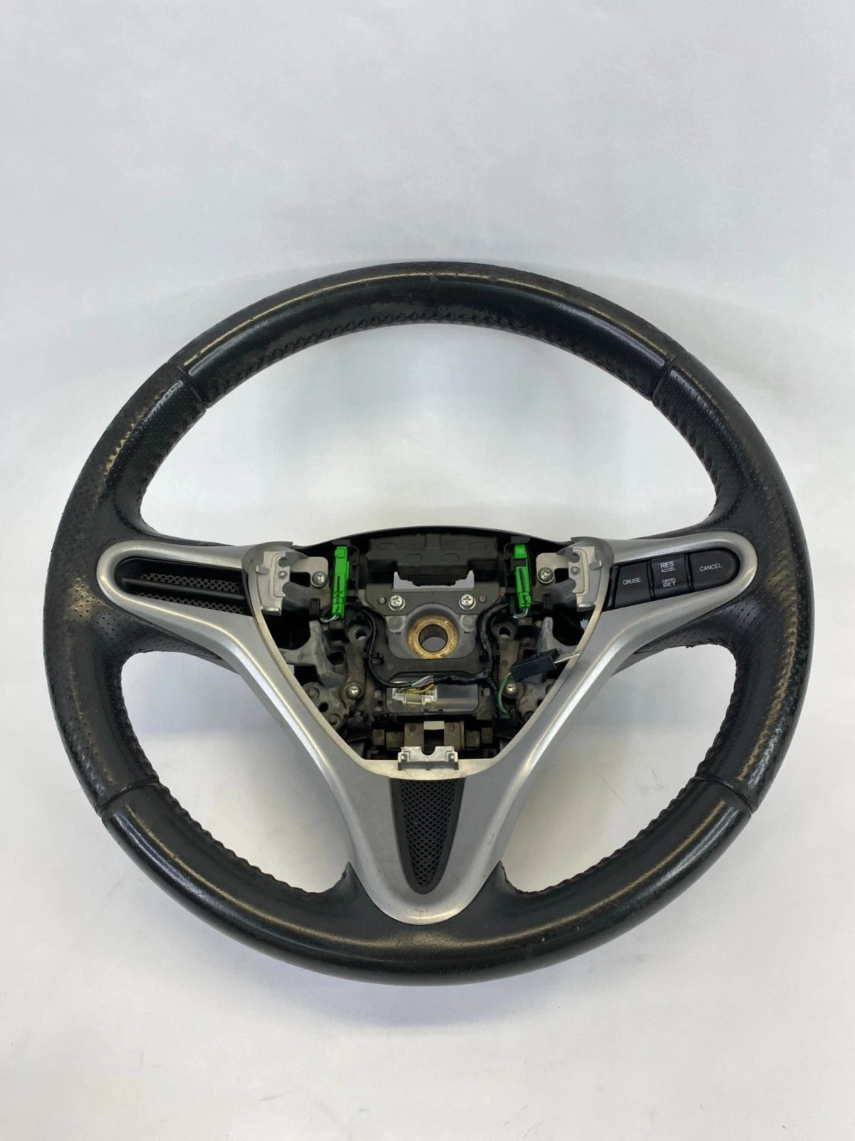 2009-2013 HONDA FIT STEERING WHEEL W/ CRUISE CONTROL SWITCH ASSEMBLY LEATHER OEM