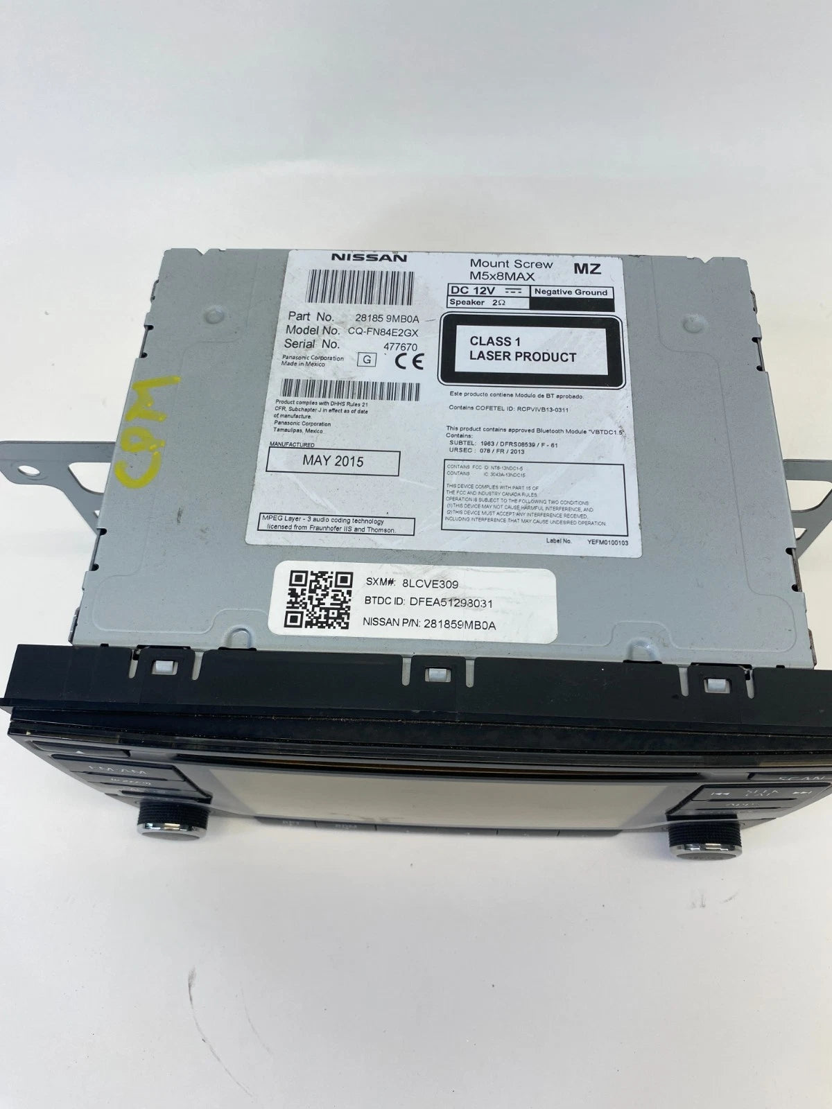 2015 NISSAN SENTRA AM/FM RADIO MP3/WMA 6-DISC CD PLAYER 28185-9MB0A OEM
