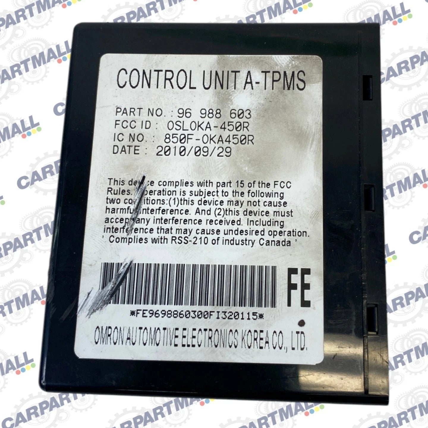 2008-2011 CHEVROLET AVEO5 TPMS TIRE PRESSURE CONTROL MODULE OEM FACTORY 96988603