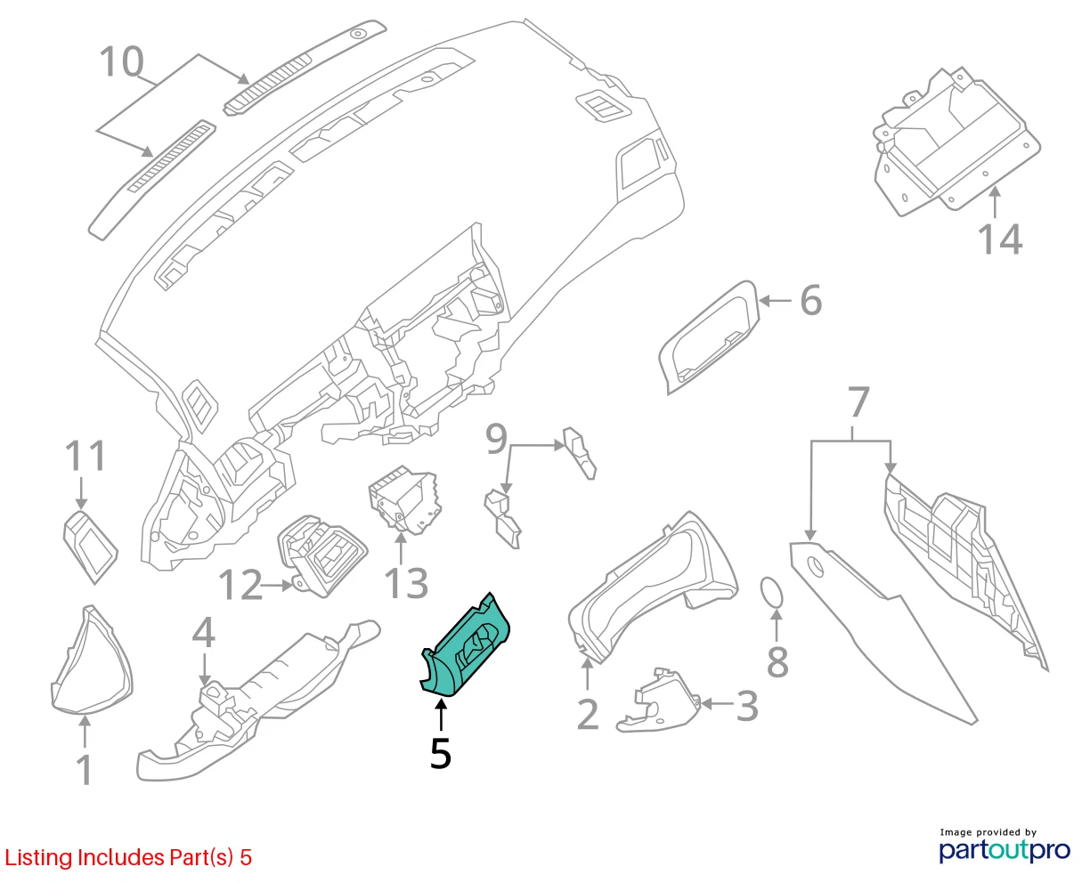 2013-2019 NISSAN SENTRA DASH MIRROR TRUNK SWITCH CONTROL BUTTON OEM 684103SG0A