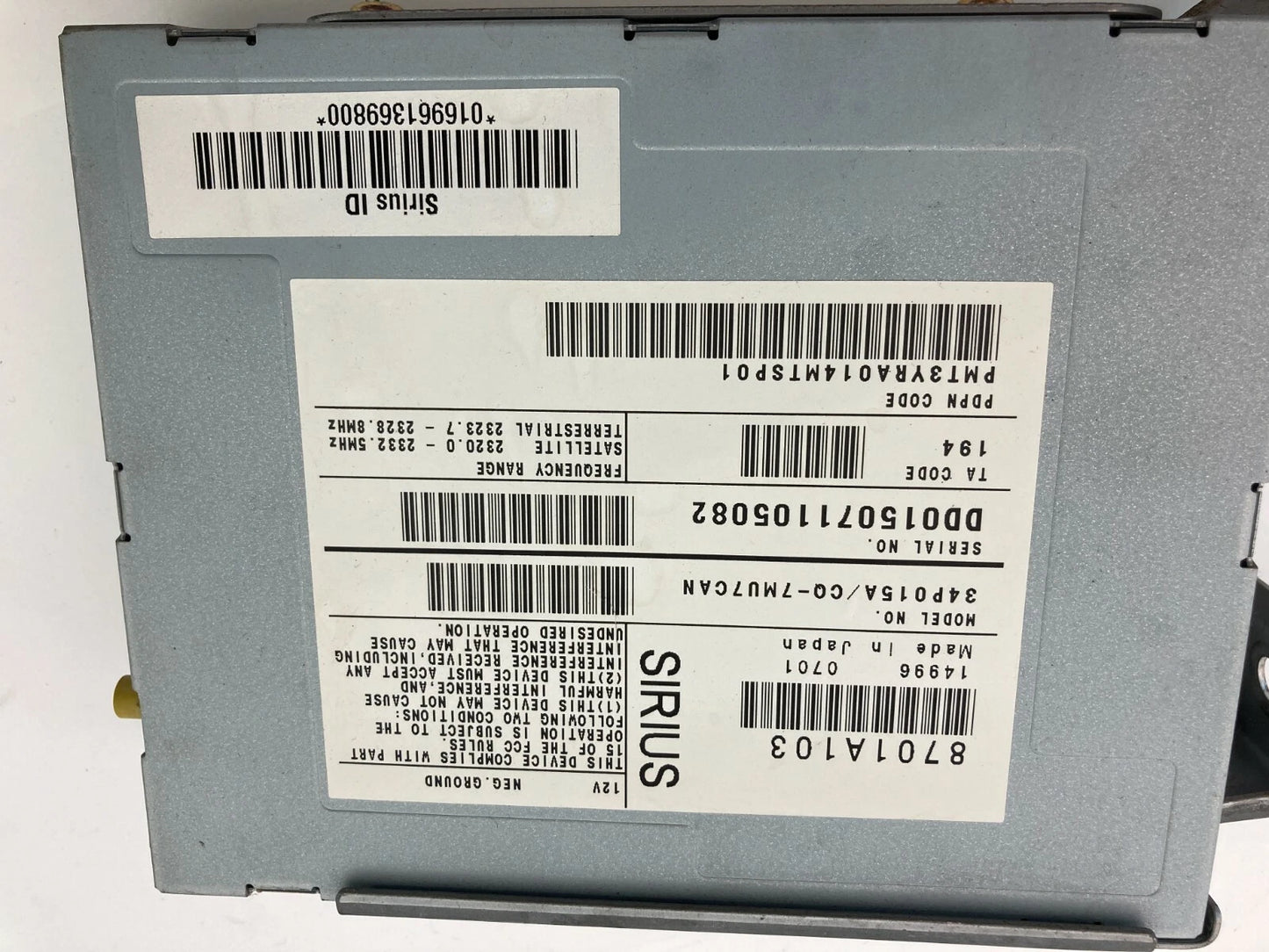 2007 MITSUBISHI OUTLANDER RADIO RECEIVER SATELLITE CONTROL MODULE 8701A103 OEM