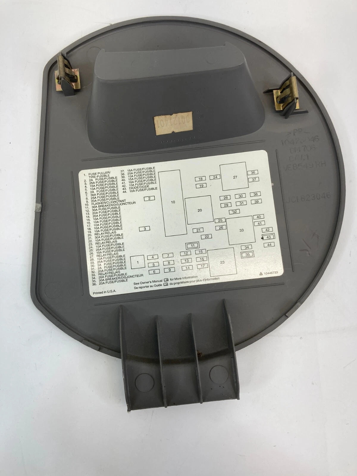 01-05 PONTIAC AZTEK RIGHT SIDE CENTER CONSOLE FUSE PANEL ACCESS COVER 10423046