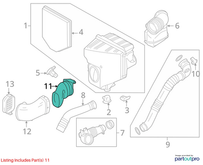 2011-2017 BMW X3 3.0L AIR INTAKE HOSE TUBE INLET DUCT ASSY 13-71-7-601-870 OEM