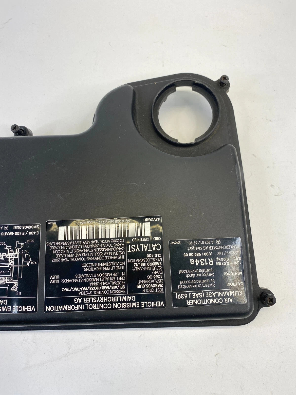 99-03 MERCEDES-BENZ CLK430 UNDER HOOD RIGHT FUSE BOX COVER 2025400582 OEM