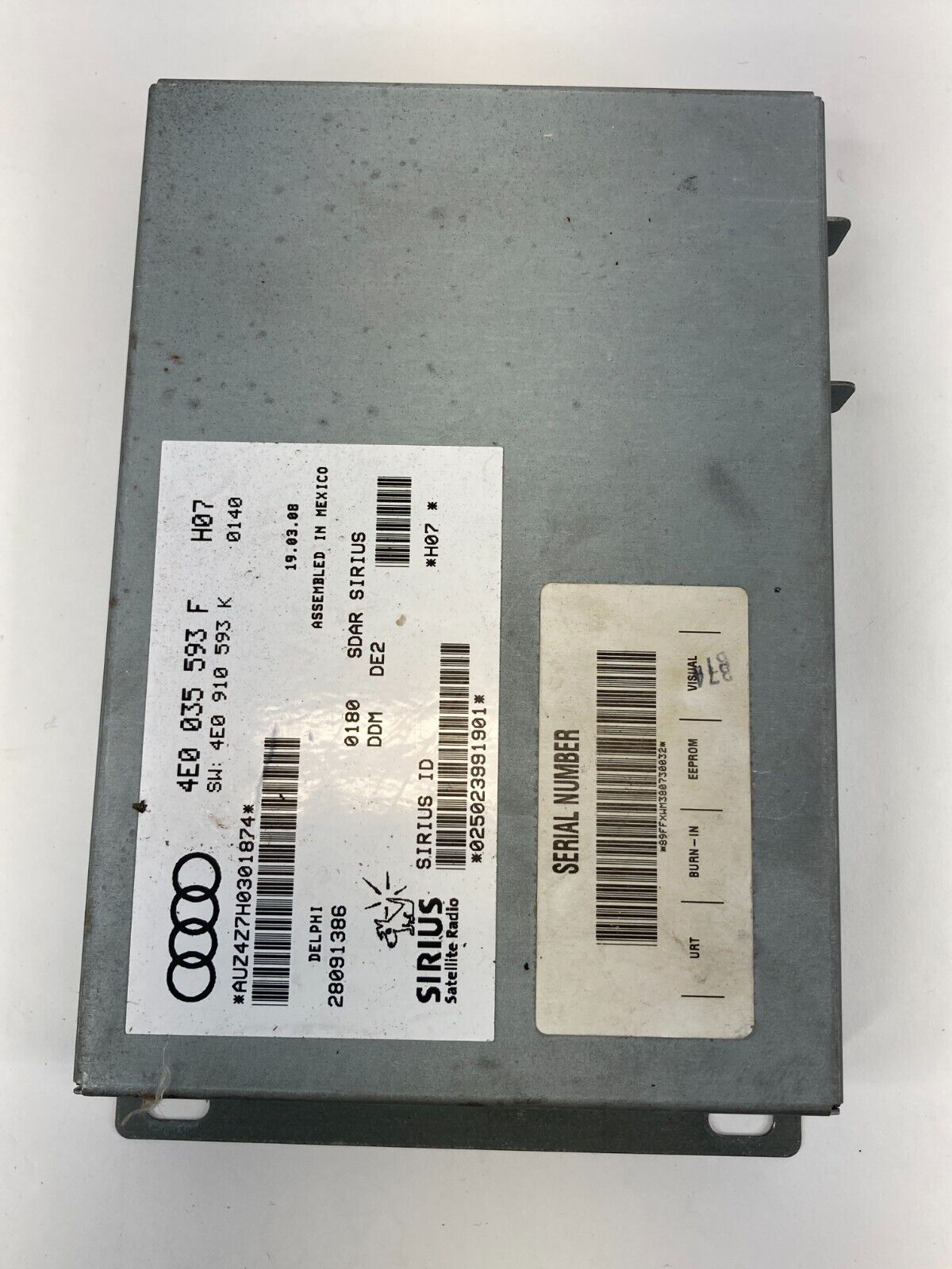 06 07 08 09 10 11 Audi A6 Satellite Radio Receiver Control Module 4E0035593F